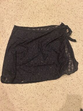 Black Lace Wrap Sarong with Side Tie